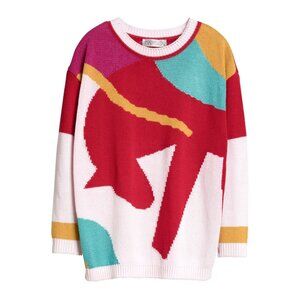 MARTELLO (Denmark) Unicorn Color Block Double Jersey Intarsia Knit Jumper : M